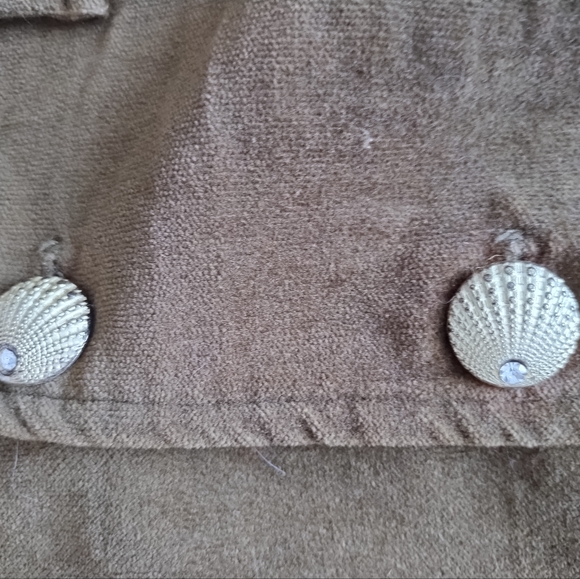 Velvet khaki blazer with golden mouse detail - Picture 2 of 4